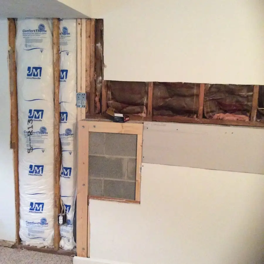Wall insulation replacement during Contents Cleaning & Restoration in Parsons